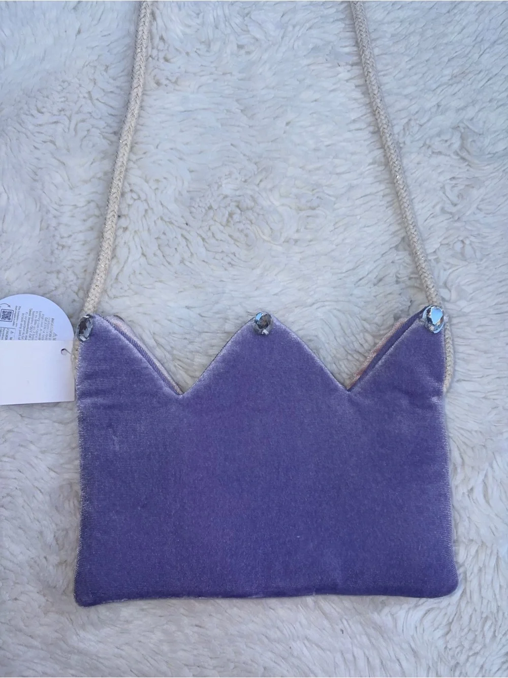 NWT Mud Pie Purple Pink Double Sided Light Up Crown Purse Velvet Magnetic
